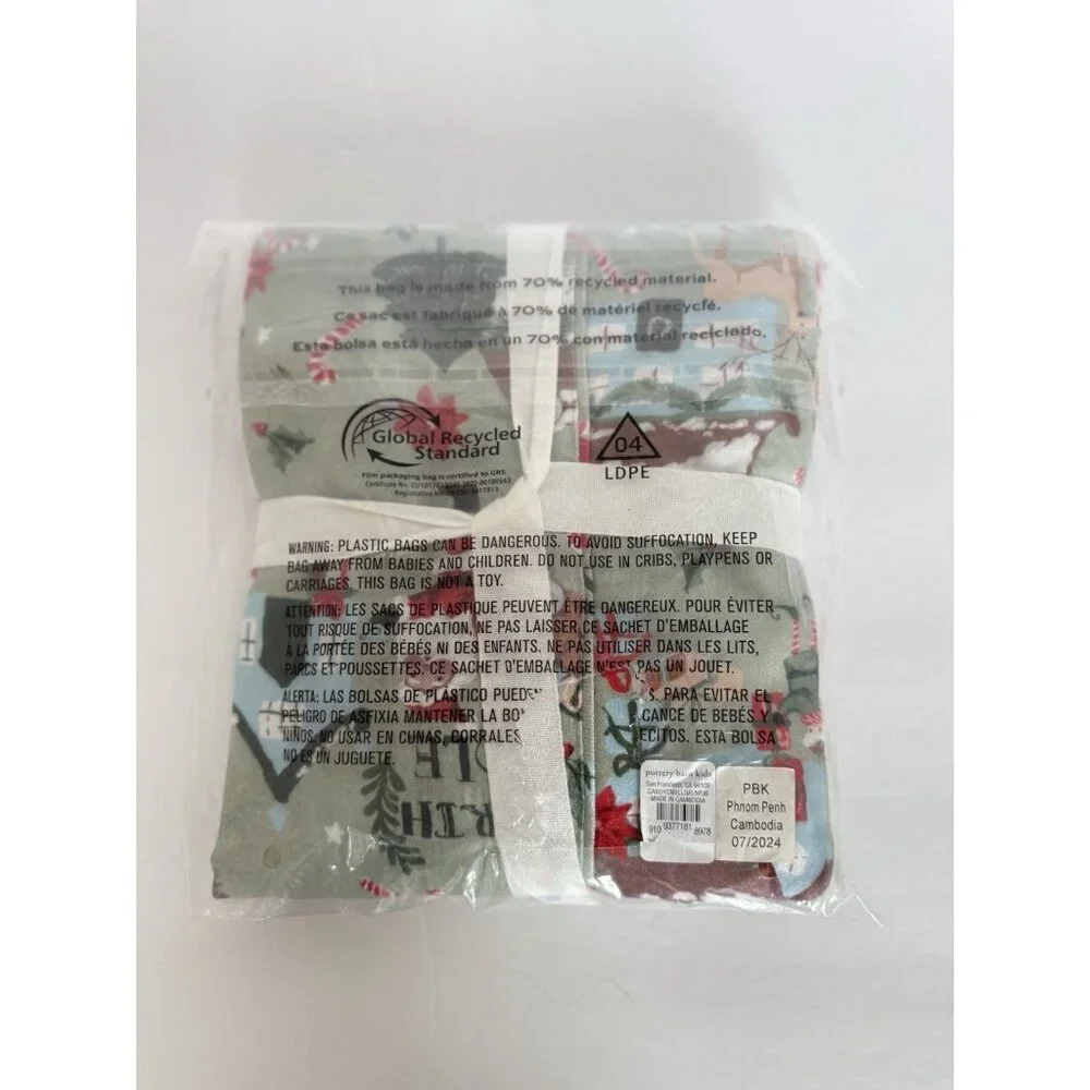 POTTERY BARN KIDS‎ Candy Cane Village Flannel Pajama Set Kids Size 6 NEW Holiday